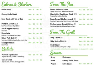 Restaurant Menu – Strand Restaurant Forster